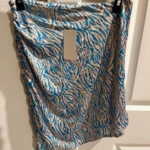 Blue and Beige Zebra Print Shirt